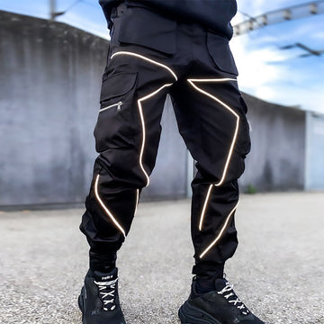 Cargo Pants Men's European And American Tide Loose Straight Sweatpants Multi-Pocket Trend Hip-hop Tight Pants